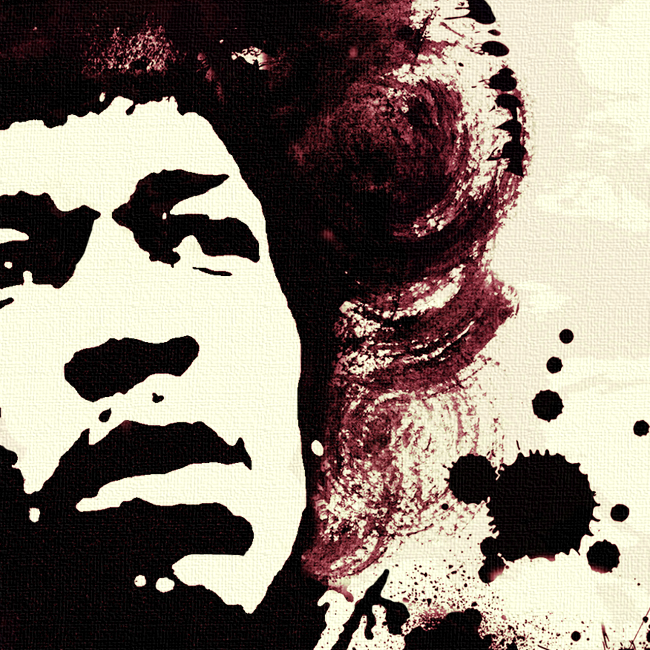 Jimi Hendrix Canvas Print Detail